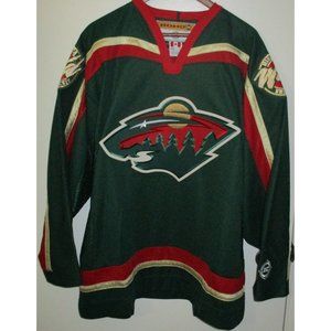 NHL KOHO Minnesota Wild Embroidered Patches Men's Hockey Jersey XL